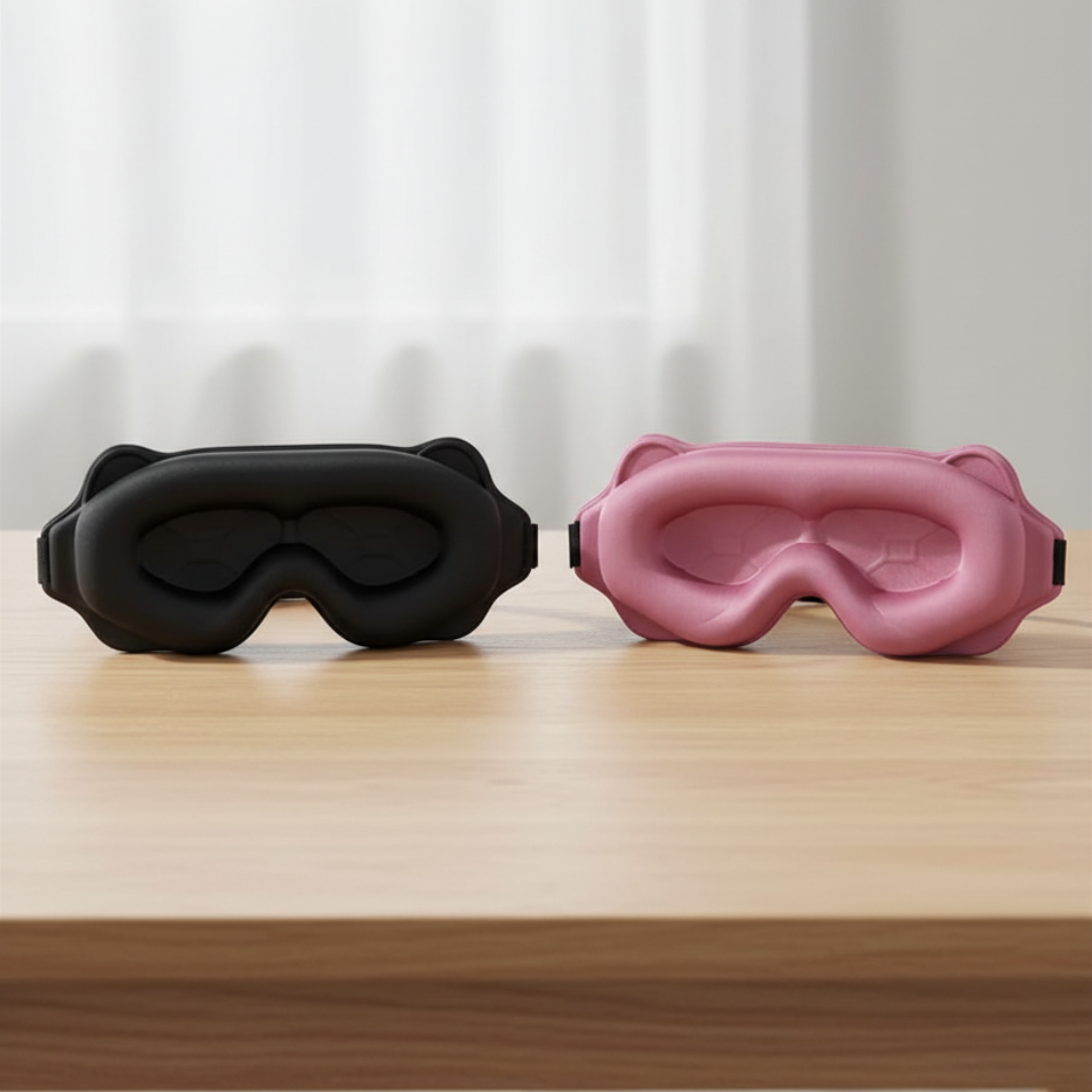3D Sleep Eye Mask Light Blocking Travel Blindfold Adjustable Soft Eyeshade