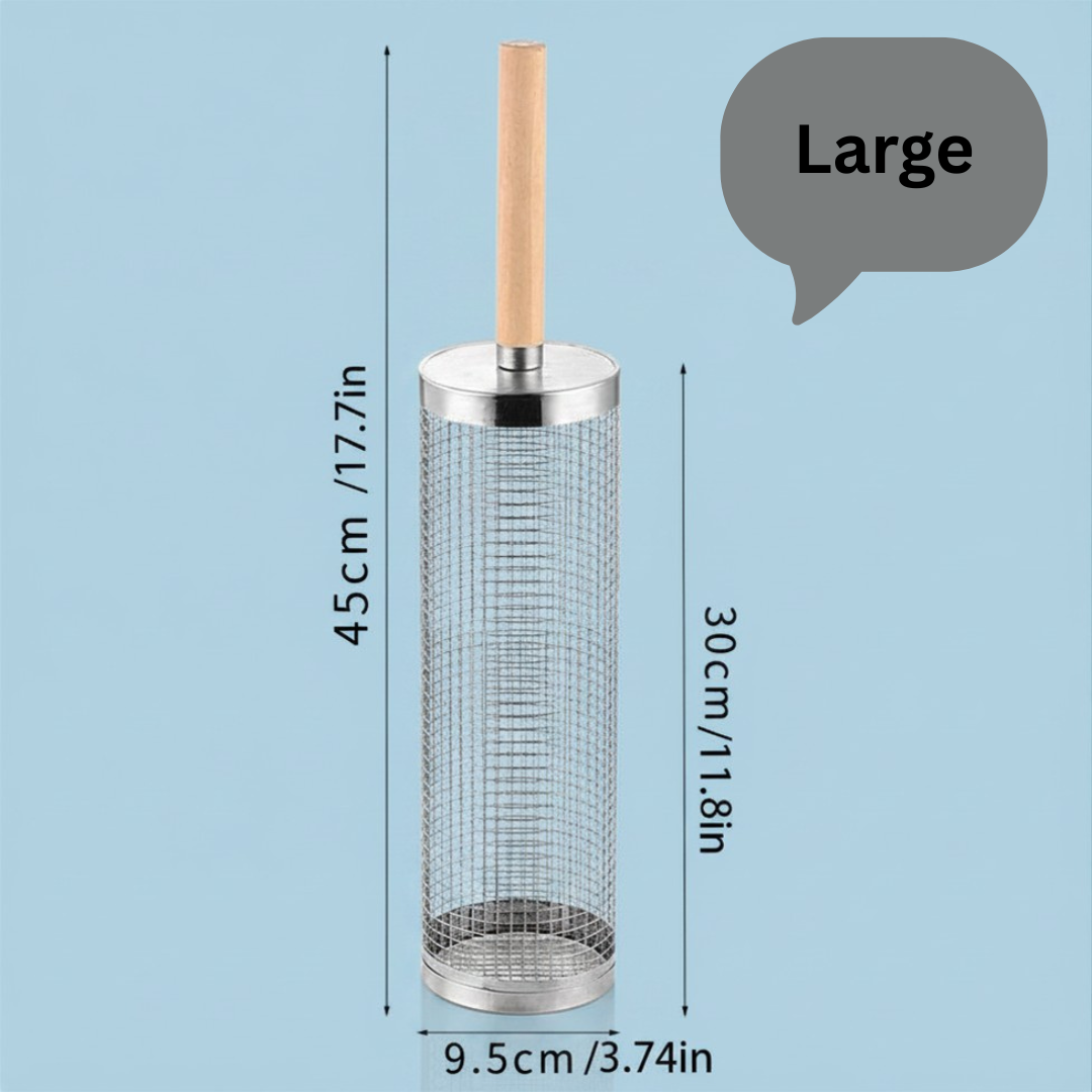 Stainless Steel Rolling BBQ Grill Basket