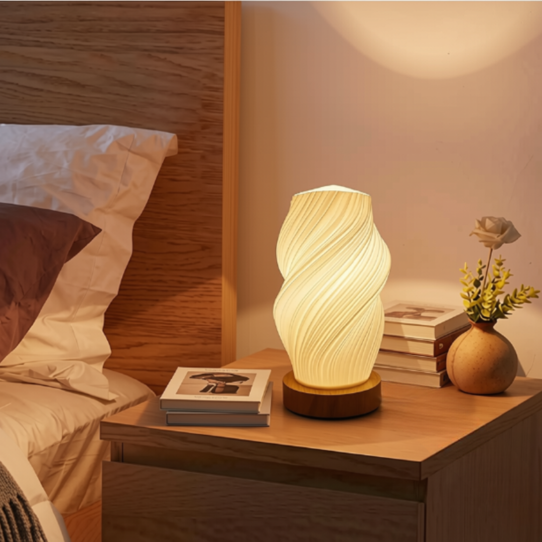 3D Spiral Bedside Table Lamp USB Dimmable LED Night Light