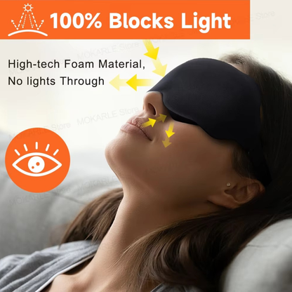 3D Sleep Eye Mask Light Blocking Travel Blindfold Adjustable Soft Eyeshade