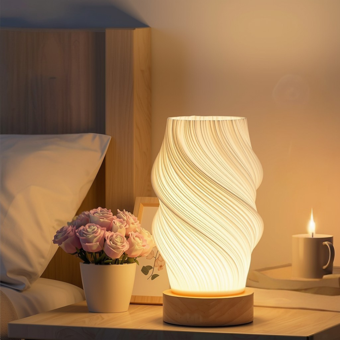 3D Spiral Bedside Table Lamp USB Dimmable LED Night Light