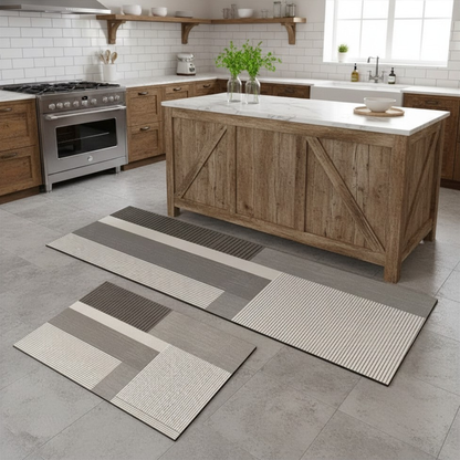 Kitchen Floor Mat Non Slip Absorbent Runner Rug (2 Pieces)