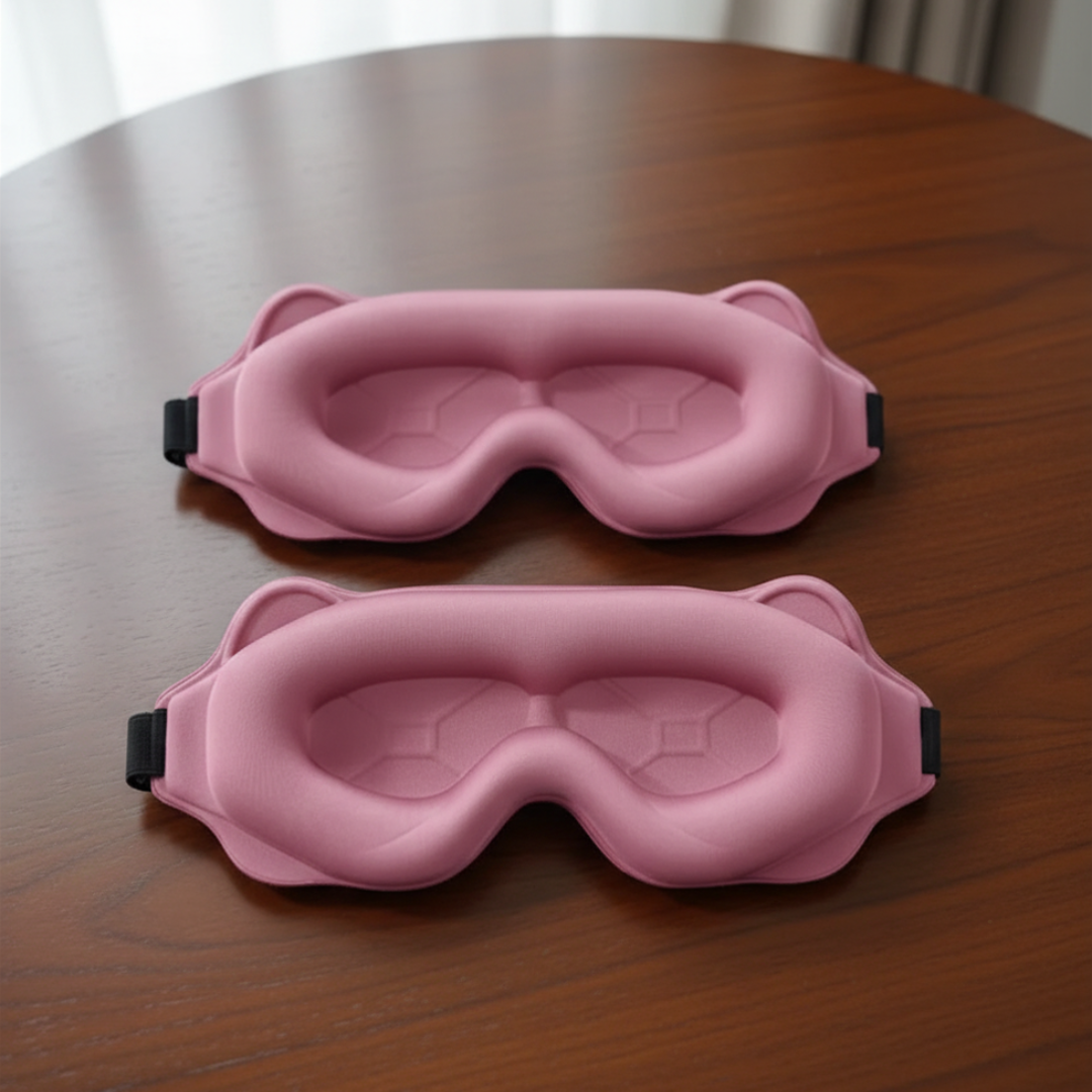 3D Sleep Eye Mask Light Blocking Travel Blindfold Adjustable Soft Eyeshade