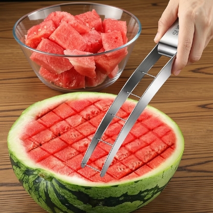 Stainless Steel Watermelon Cutter & Fruit Cube Slicer