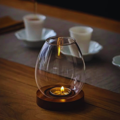 Transparent Glass Candle Holder