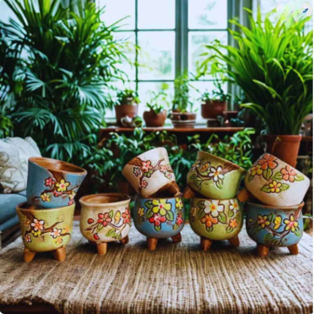 Ceramic Hand Painted Pot