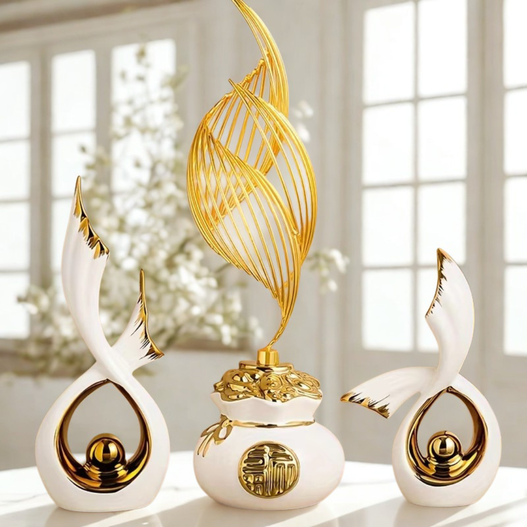Ceramic Swan Statue Home Décor