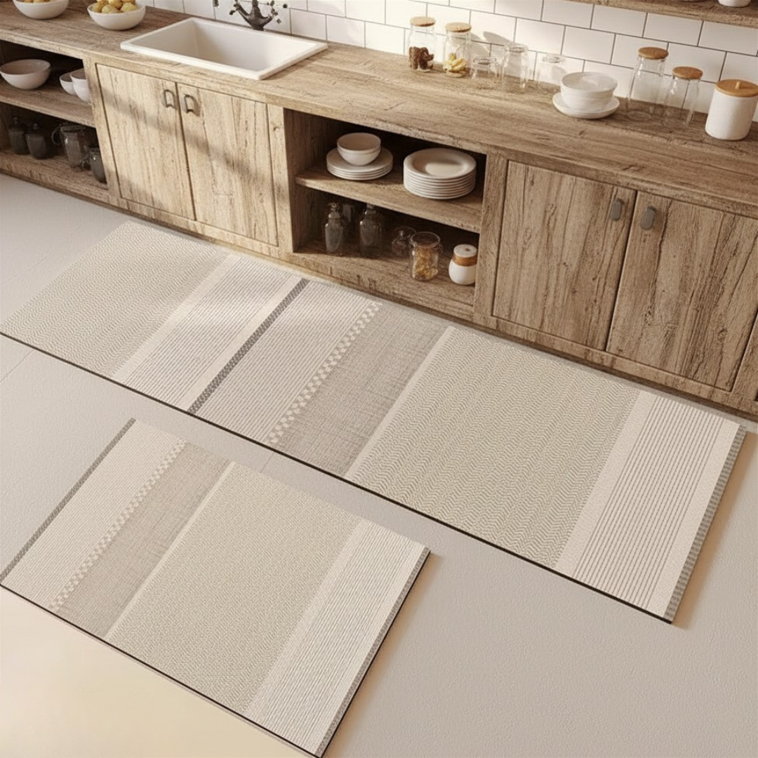 Kitchen Floor Mat Non Slip Absorbent Runner Rug (2 Pieces)