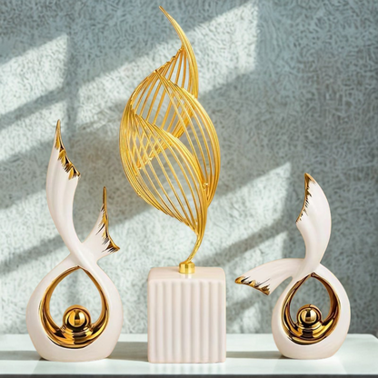 Ceramic Swan Statue Home Décor