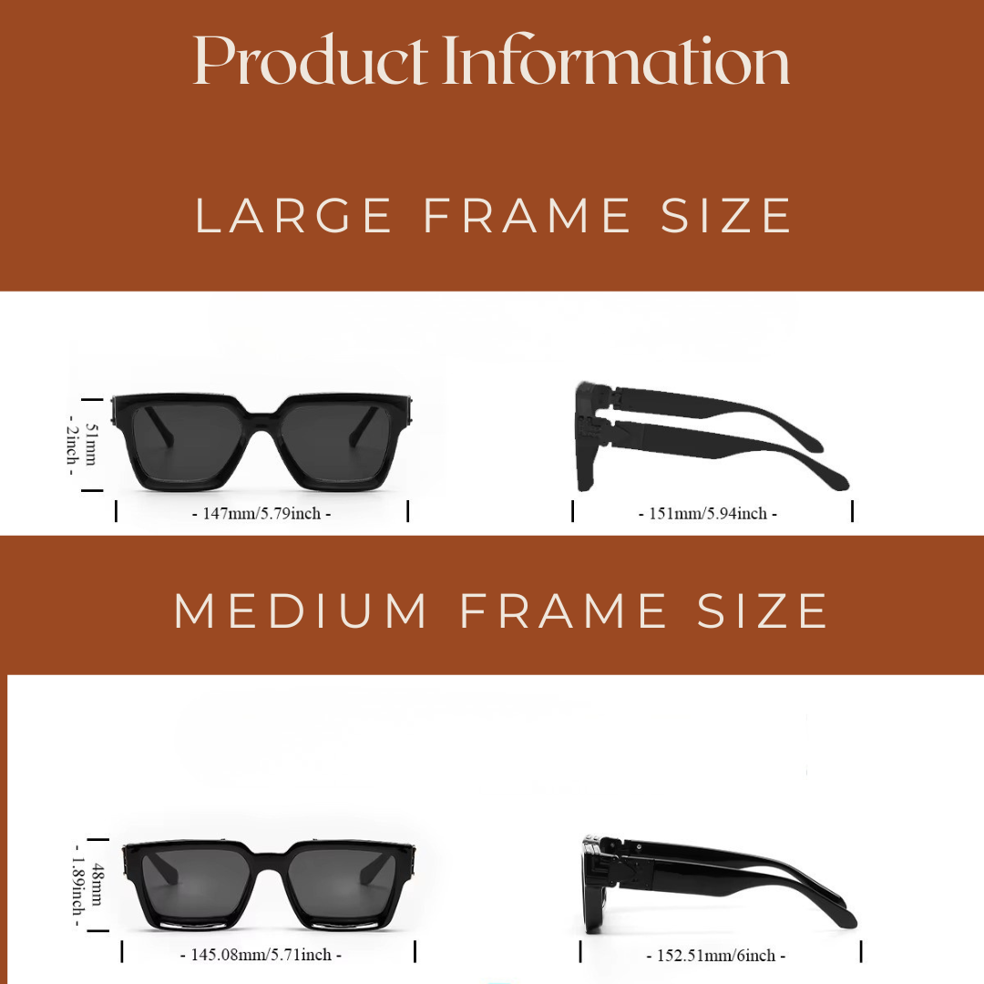 Square Retro Sunglasses Unisex Polycarbonate Frame