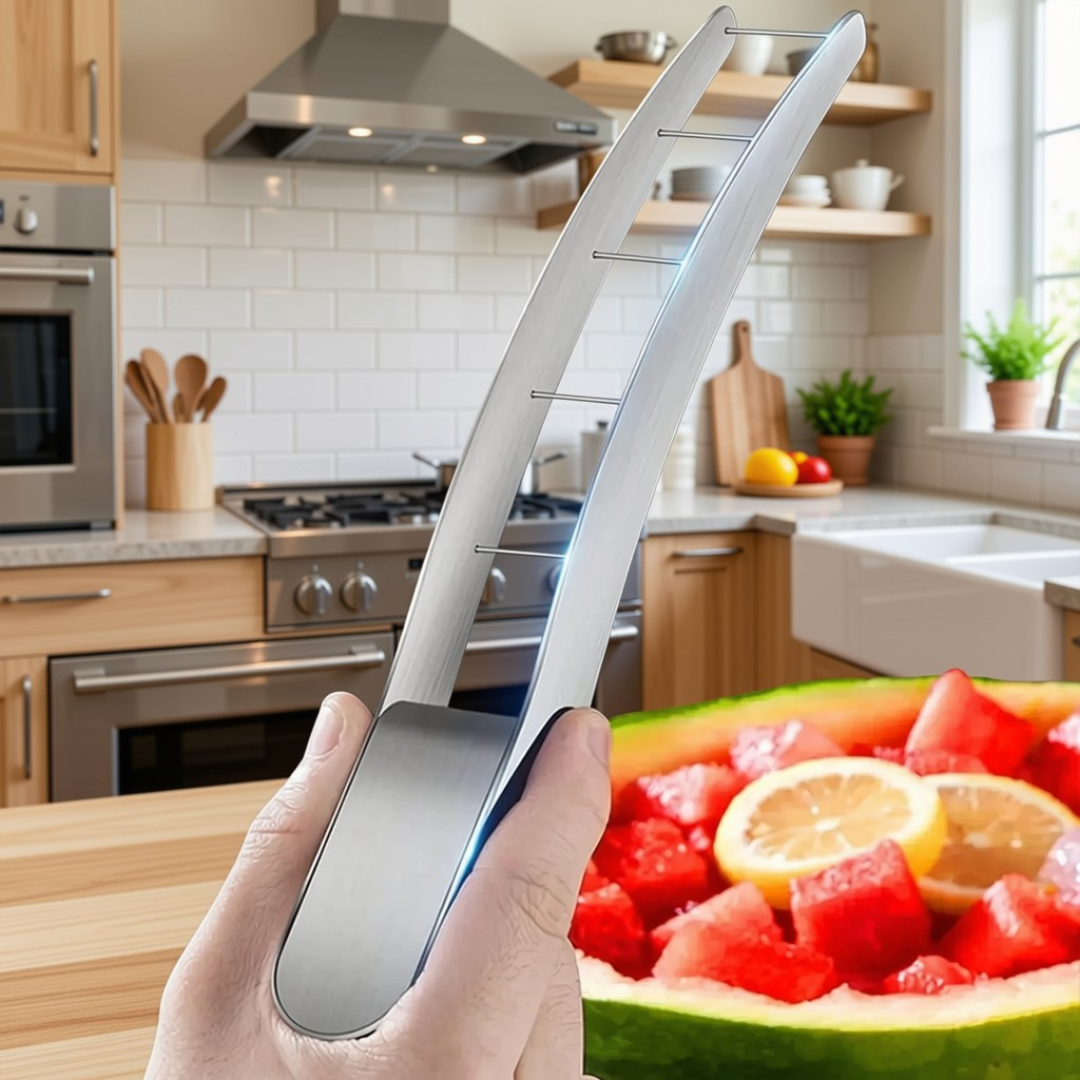 Stainless Steel Watermelon Cutter & Fruit Cube Slicer