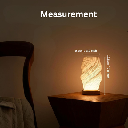3D Spiral Bedside Table Lamp USB Dimmable LED Night Light