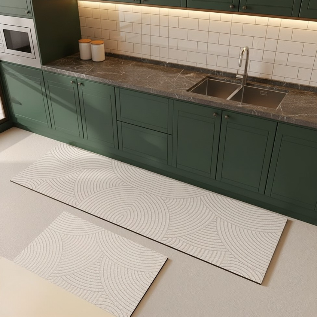 Kitchen Floor Mat Non Slip Absorbent Runner Rug (2 Pieces)