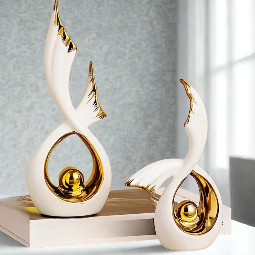 Ceramic Swan Statue Home Décor