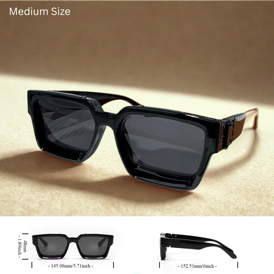 Square Retro Sunglasses Unisex Polycarbonate Frame