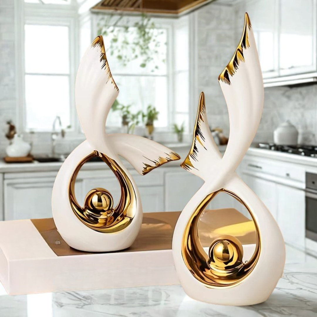 Ceramic Swan Statue Home Décor