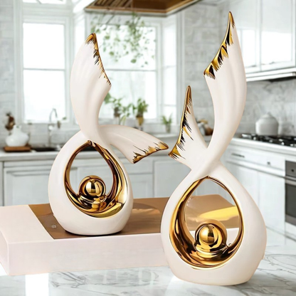 Ceramic Swan Statue Home Décor