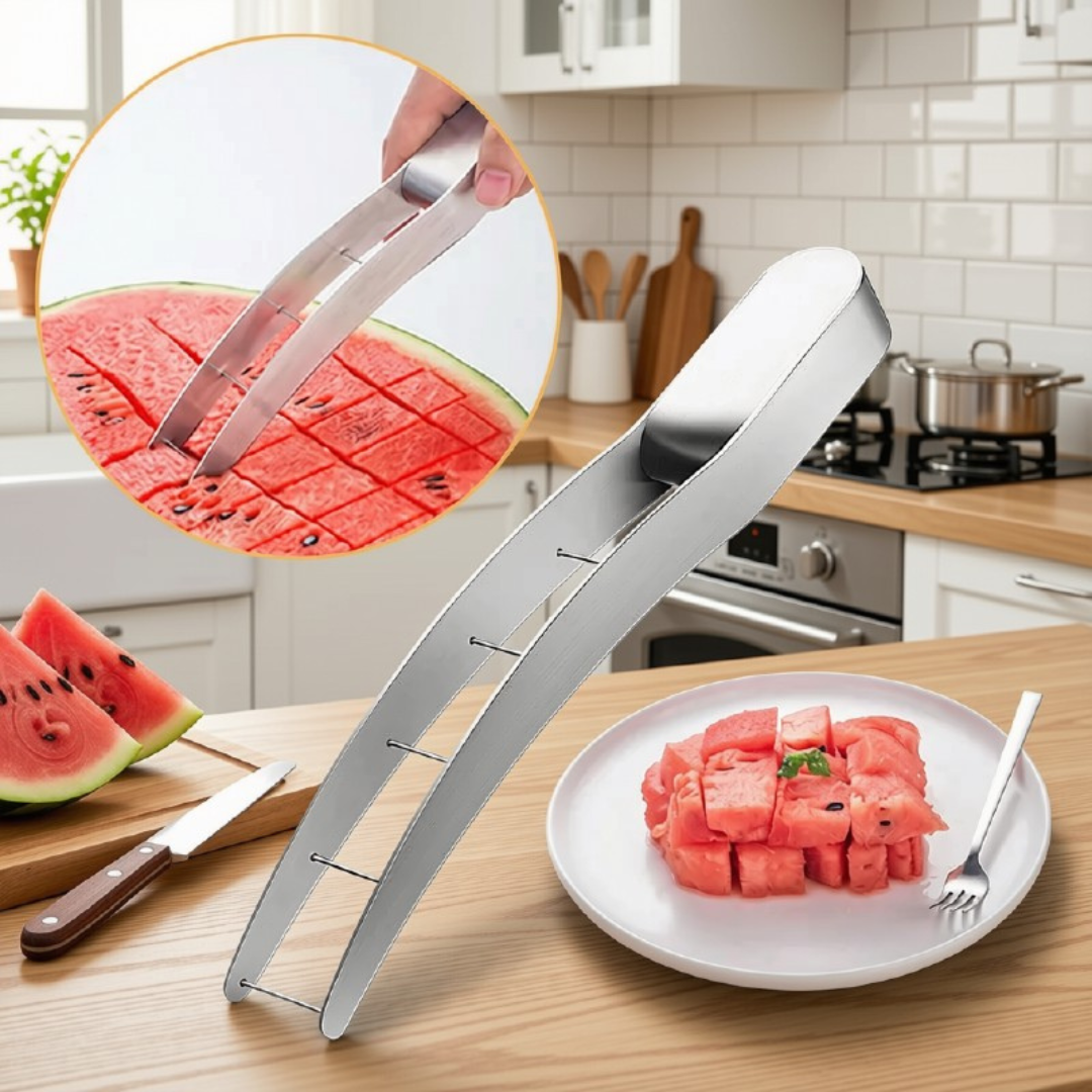 Stainless Steel Watermelon Cutter & Fruit Cube Slicer