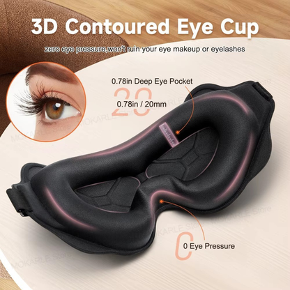 3D Sleep Eye Mask Light Blocking Travel Blindfold Adjustable Soft Eyeshade