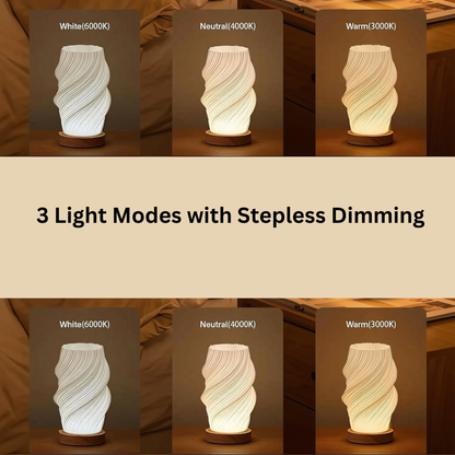 3D Spiral Bedside Table Lamp USB Dimmable LED Night Light