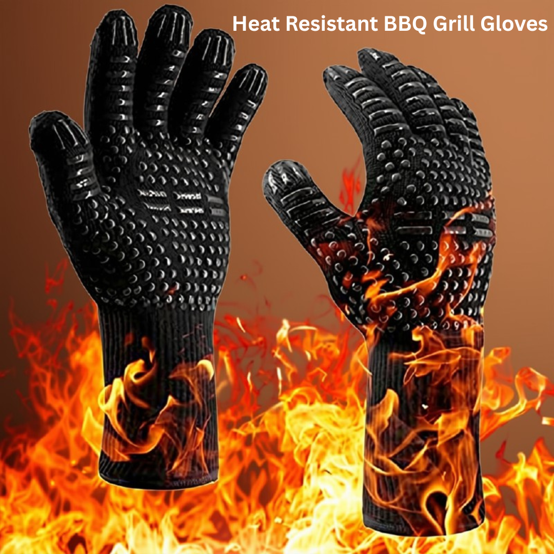 Heat Resistant BBQ Grill Gloves Silicone Non Slip Oven Mitts