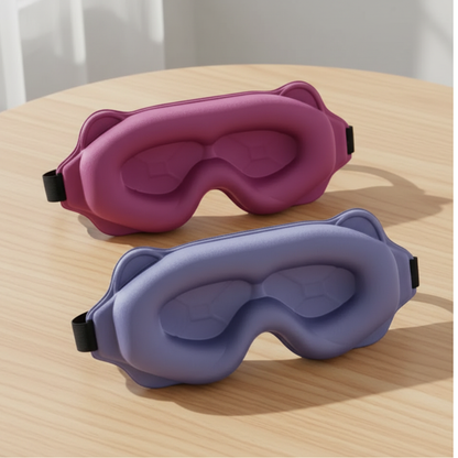 3D Sleep Eye Mask Light Blocking Travel Blindfold Adjustable Soft Eyeshade