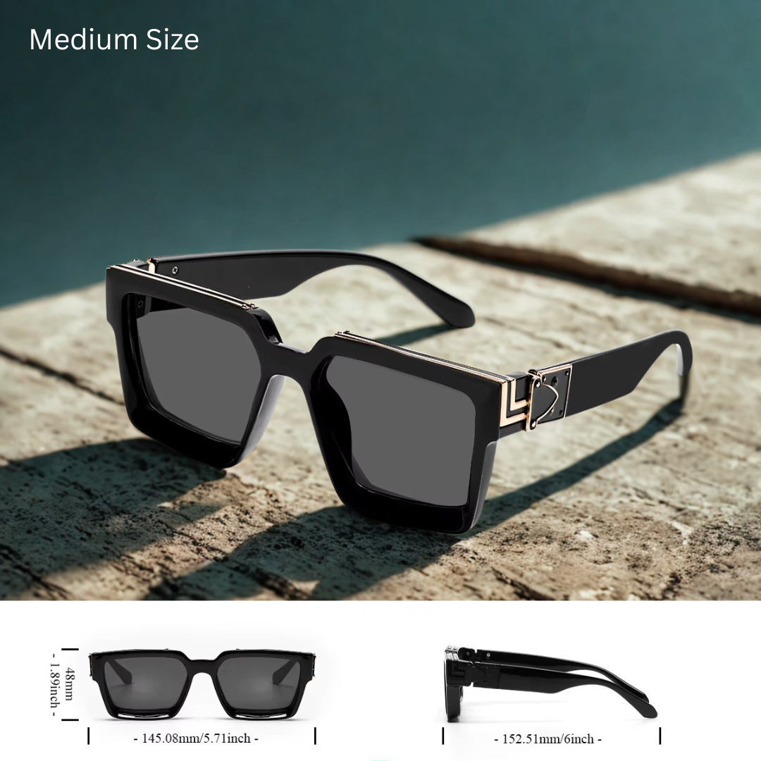 Square Retro Sunglasses Unisex Polycarbonate Frame