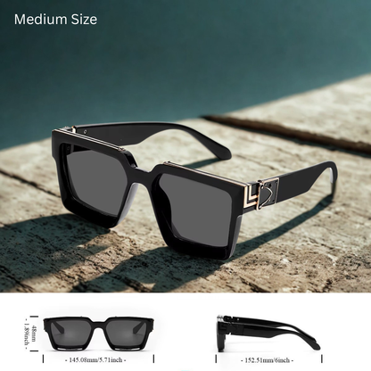 Square Retro Sunglasses Unisex Polycarbonate Frame