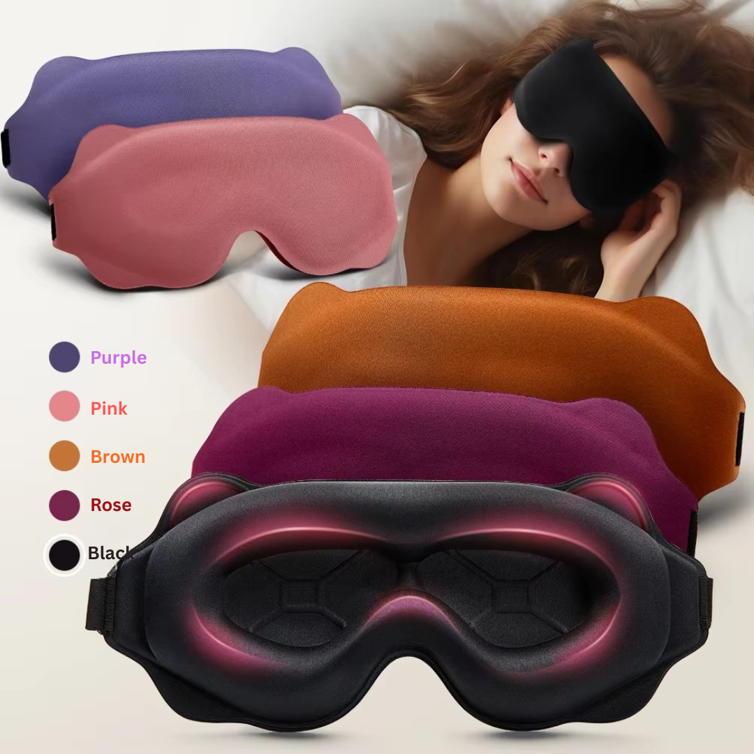 3D Sleep Eye Mask Light Blocking Travel Blindfold Adjustable Soft Eyeshade