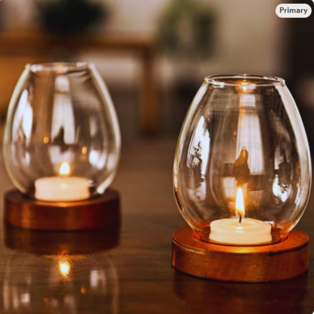 Transparent Glass Candle Holder
