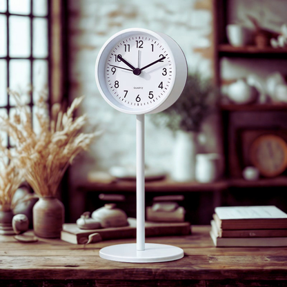 Metal Desk Alarm Clock Retro Pedestal 8.4"/21cm
