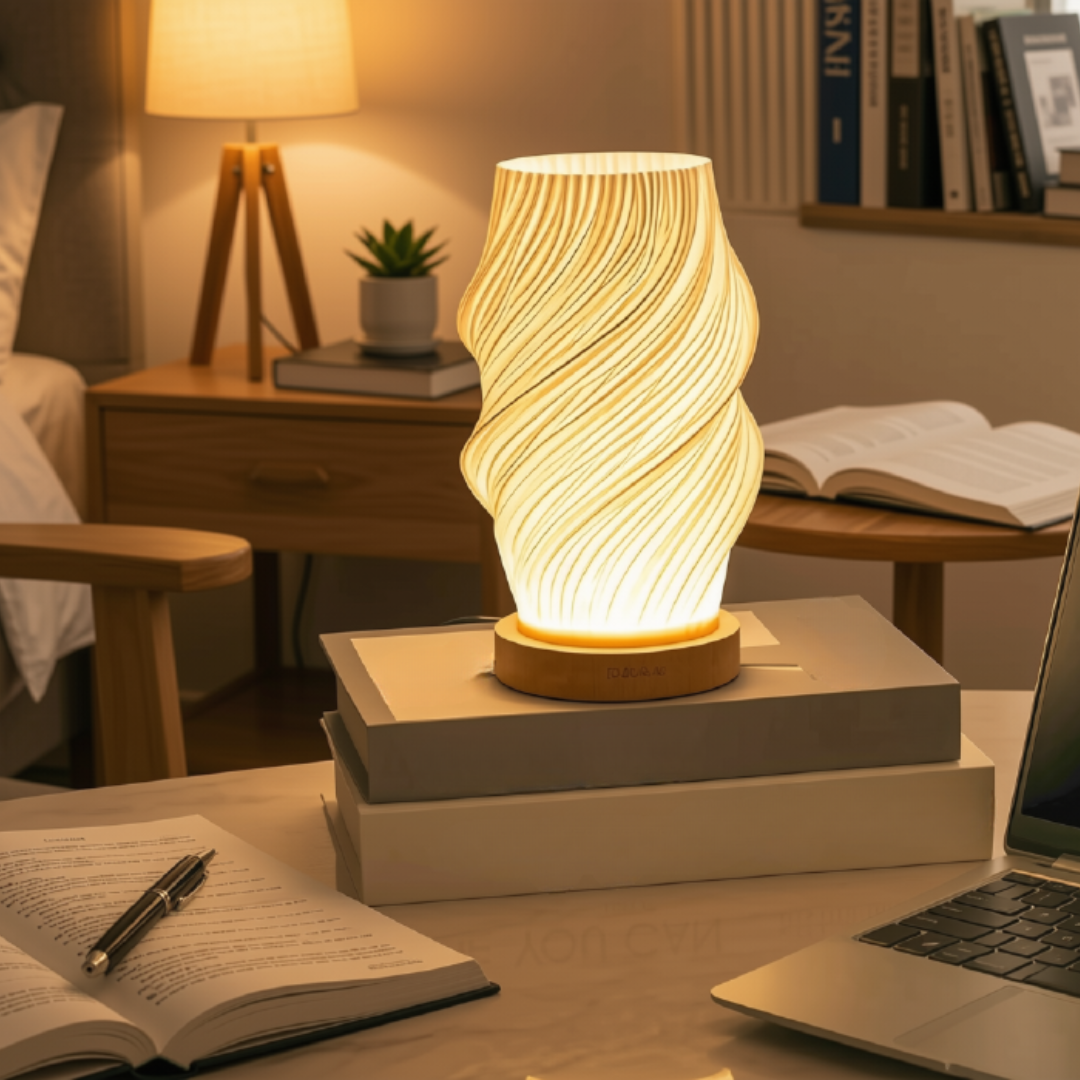 3D Spiral Bedside Table Lamp USB Dimmable LED Night Light