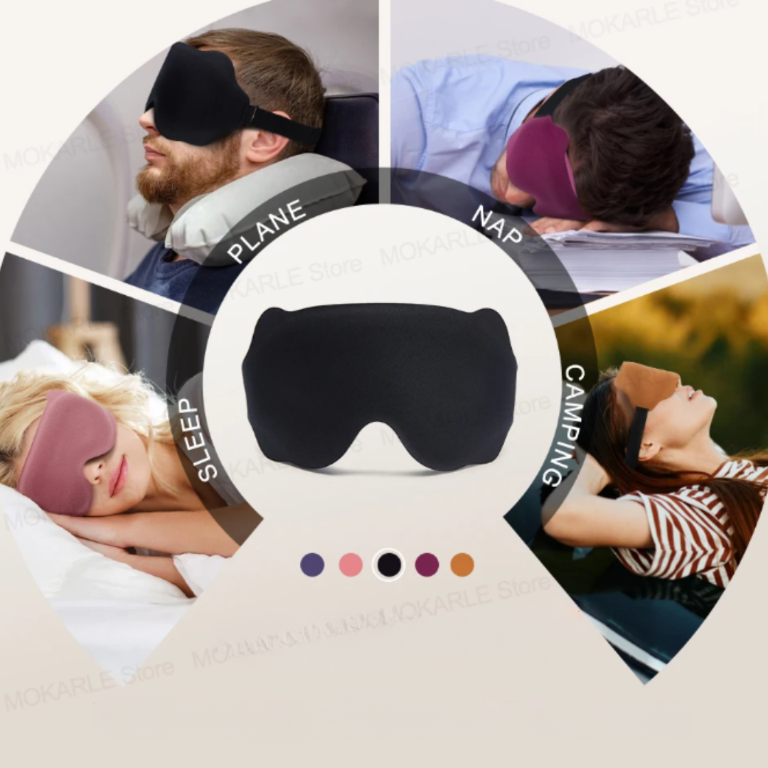 3D Sleep Eye Mask Light Blocking Travel Blindfold Adjustable Soft Eyeshade