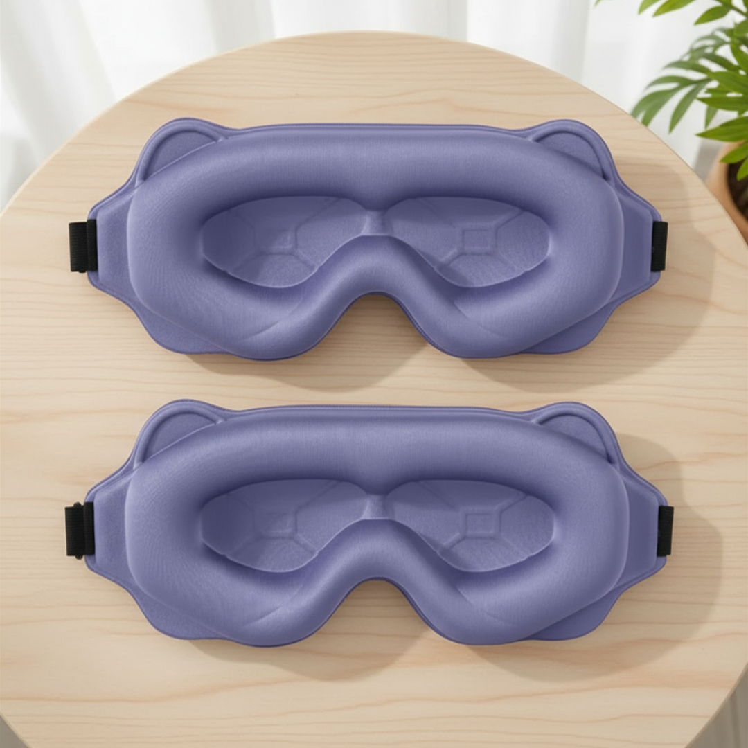 3D Sleep Eye Mask Light Blocking Travel Blindfold Adjustable Soft Eyeshade