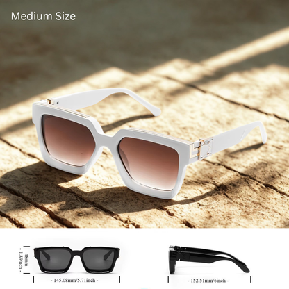 Square Retro Sunglasses Unisex Polycarbonate Frame