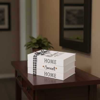 Decorative Faux Book Stack Set Farmhouse Bookshelf & Coffee Table Décor
