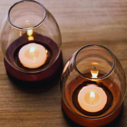 Transparent Glass Candle Holder