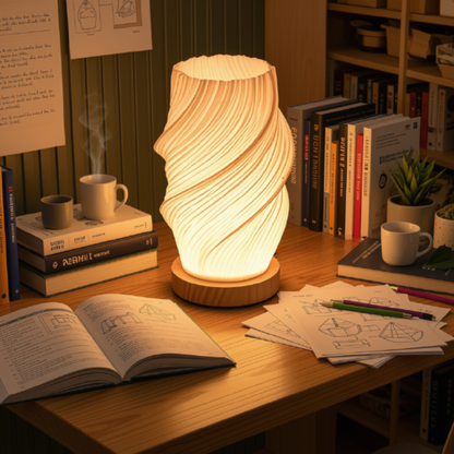 3D Spiral Bedside Table Lamp USB Dimmable LED Night Light