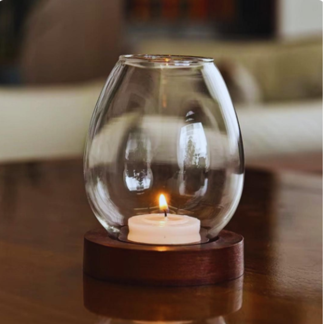 Transparent Glass Candle Holder
