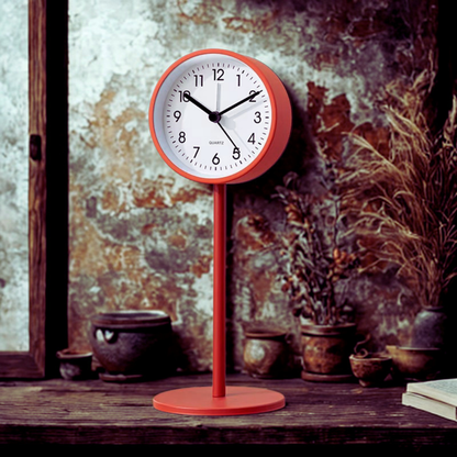Metal Desk Alarm Clock Retro Pedestal 8.4"/21cm