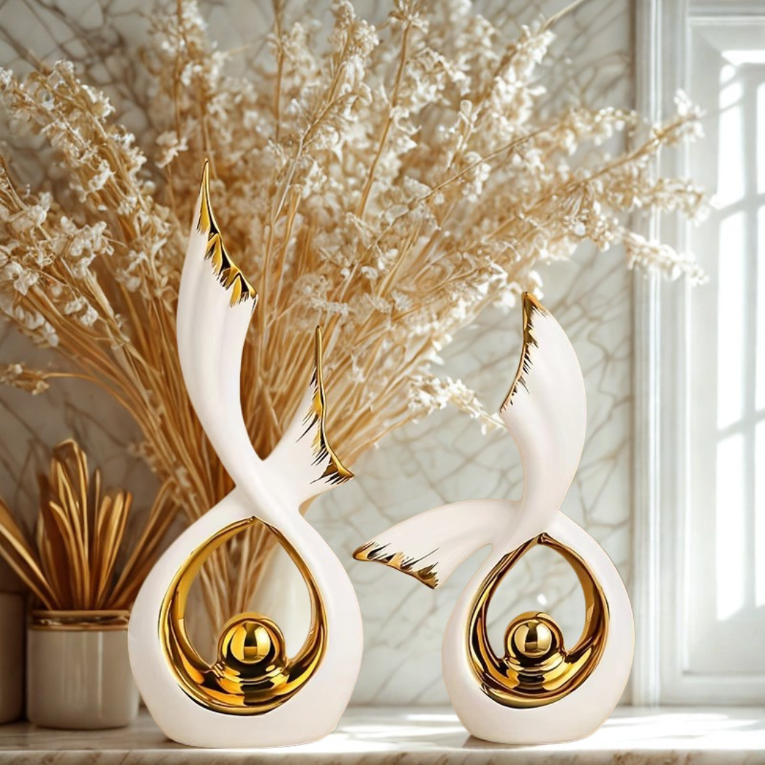 Ceramic Swan Statue Home Décor