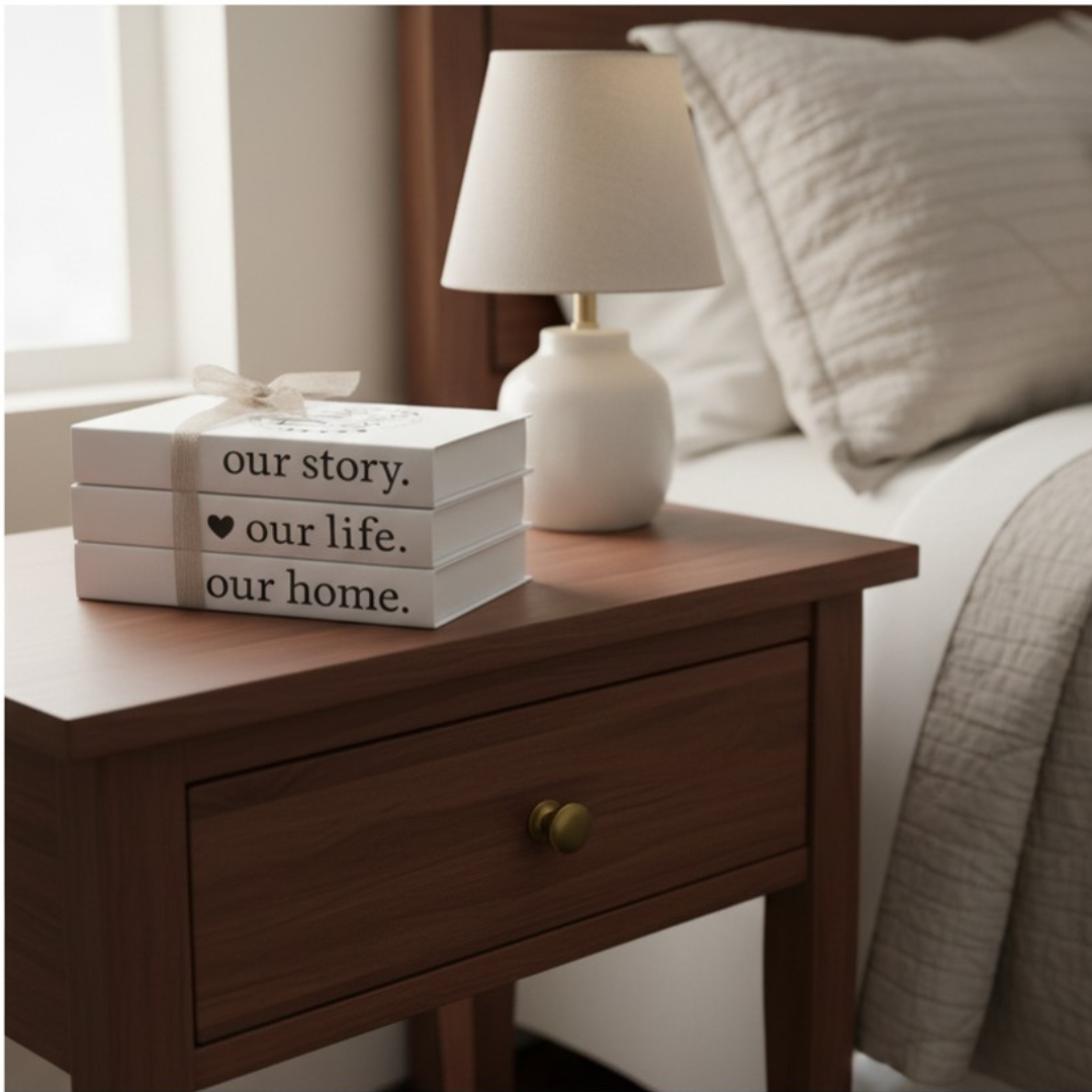 Decorative Faux Book Stack Set Farmhouse Bookshelf & Coffee Table Décor