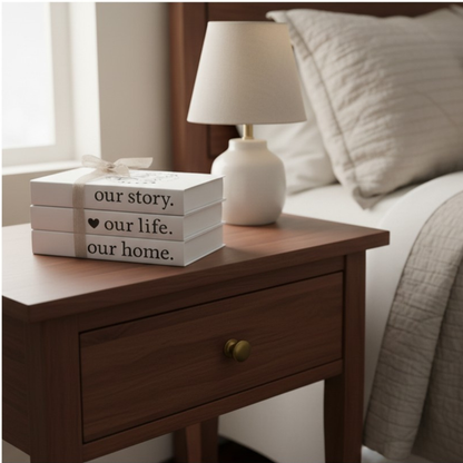 Decorative Faux Book Stack Set Farmhouse Bookshelf & Coffee Table Décor