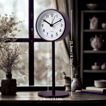 Metal Desk Alarm Clock Retro Pedestal 8.4"/21cm
