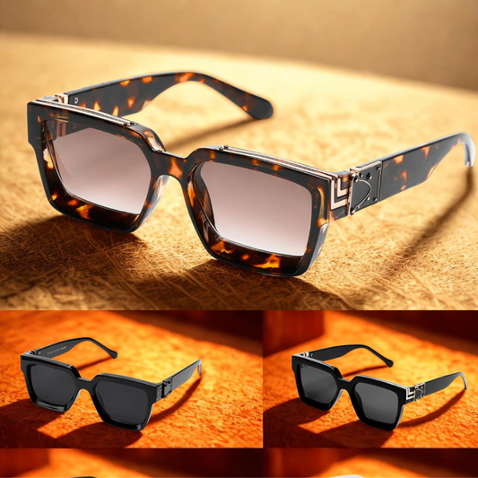 Square Retro Sunglasses Unisex Polycarbonate Frame