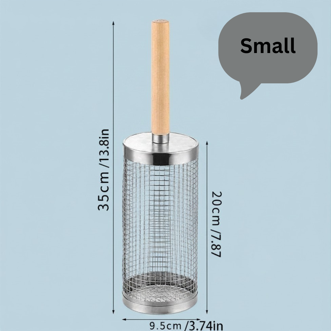 Stainless Steel Rolling BBQ Grill Basket