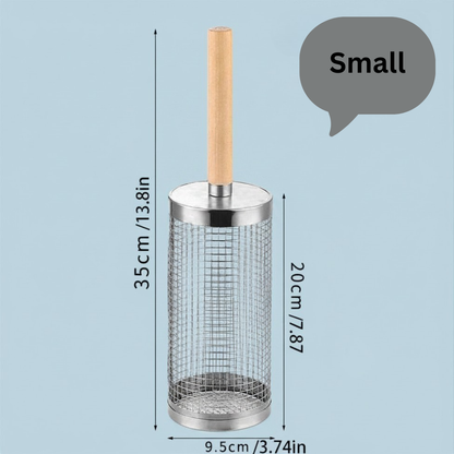 Stainless Steel Rolling BBQ Grill Basket
