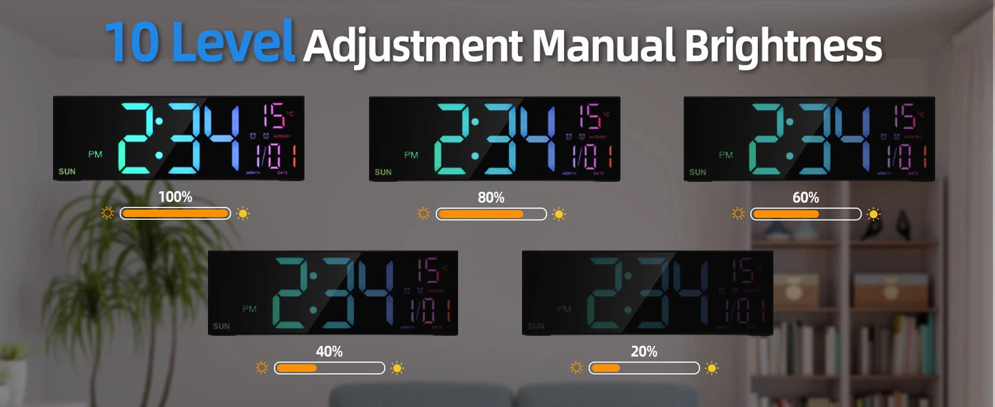 Remote Control Digital Wall Clock