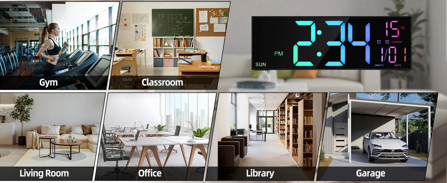 Remote Control Digital Wall Clock