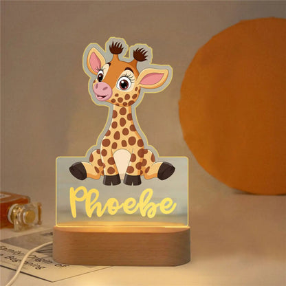 Personalised Children Animal Night Light